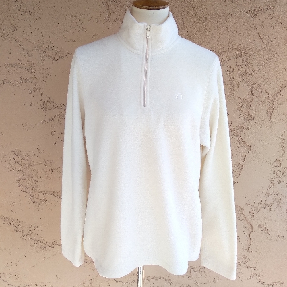 Vintage - Hang‎ Ten Cream Fleece Zip Turtleneck